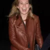 Ellen Pompeo Brown Biker Jacket