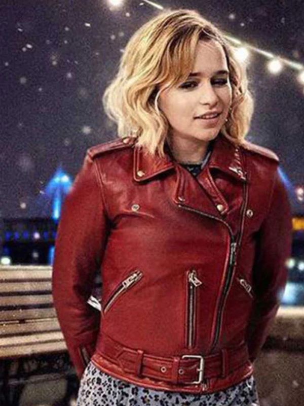 Last Christmas Emilia Clarke Red Jacket
