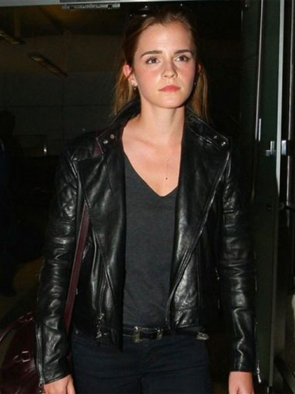 Emma Watson Black Leather Jacket
