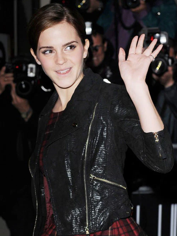 Emma Watson Leather Black Biker Jacket