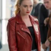 Freaky Millie Kessler Red Leather Biker Jacket