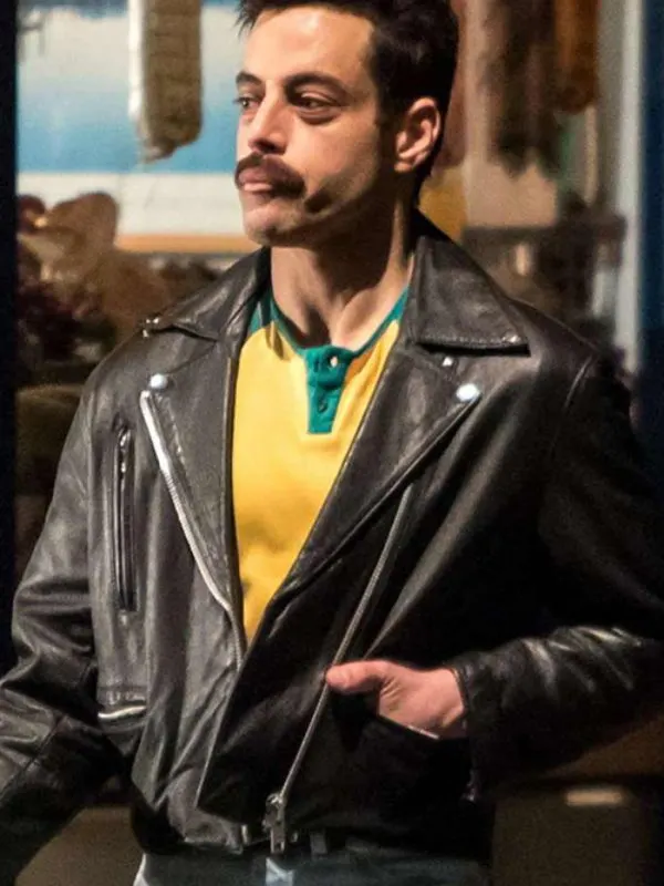Freddie Mercury Black Leather Biker Jacket