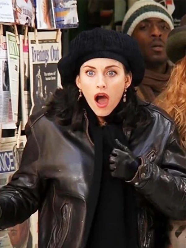 Friends 1994 Monica Geller Black Leather Jacket