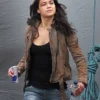 Furious 7 Letty Ortiz Brown Leather Biker Jacket