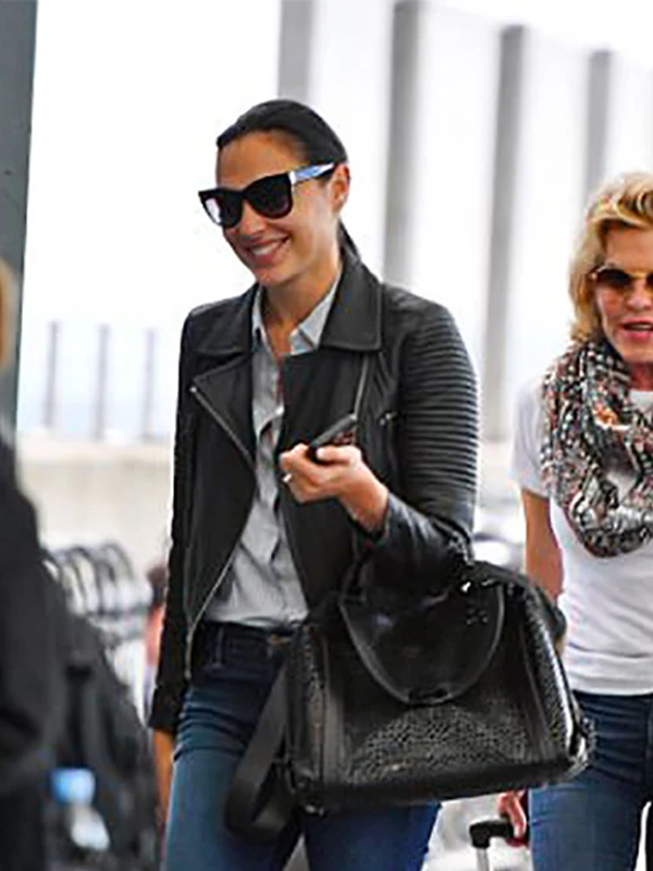 Gal Gadot Black Biker Jacket