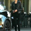 Gal Gadot Black Leather Biker Jacket