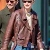 Gigi Hadid Brown Biker Jacket