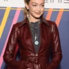 Gigi Hadid Maroon Long Coat