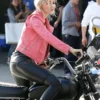 Gigi Hadid Pink Leather Biker Jacket