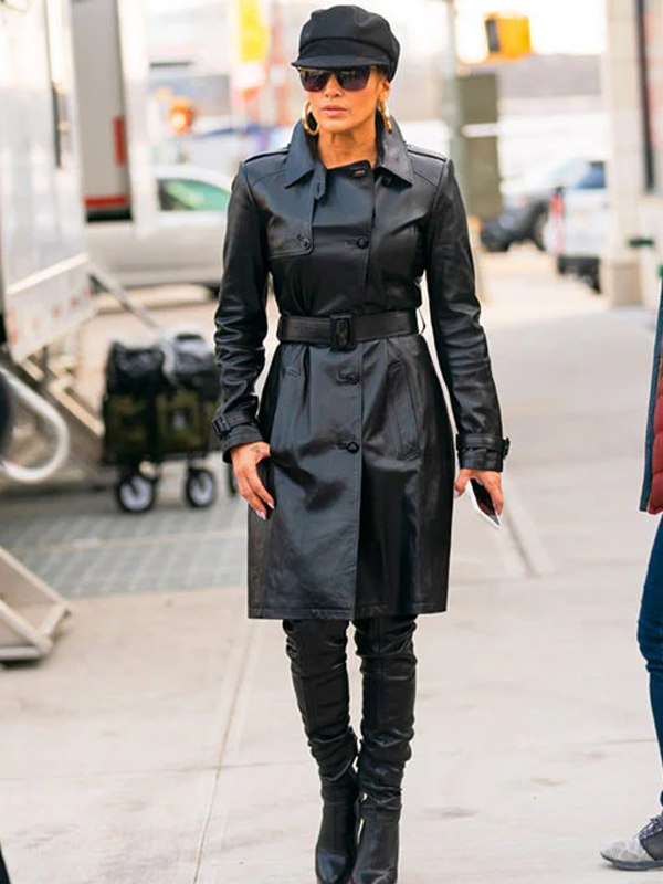 Hustlers Ramona Black Leather Trench Coat