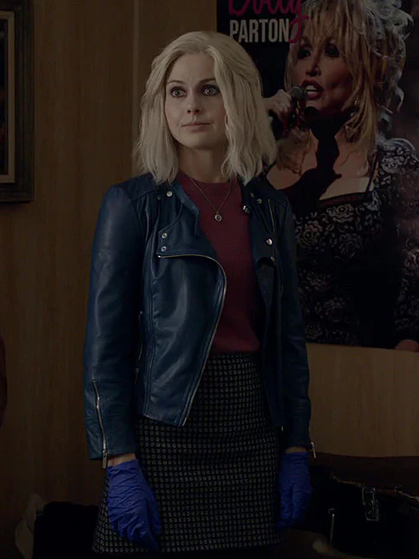 I Zombie Rose McIver Blue Leather Biker Jacket