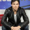 Ian Somerhalder Black Leather Jacket