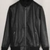 Infinite Mark Wahlberg Black Leather Bomber Jacket