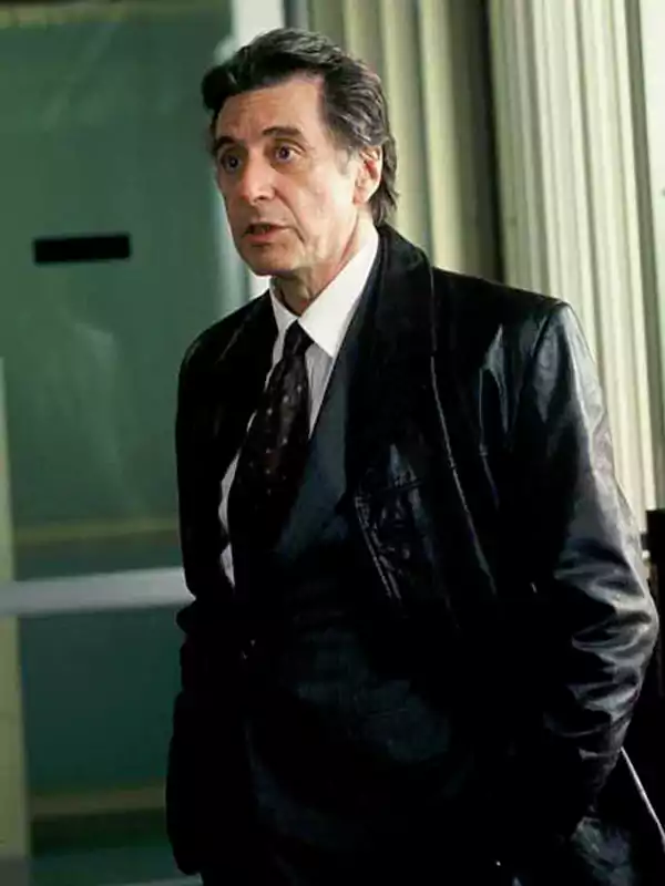 Insomnia Al Pacino Black Leather Trench Coat
