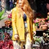 It Ends with Us Blake Lively Yellow leather blazer coat