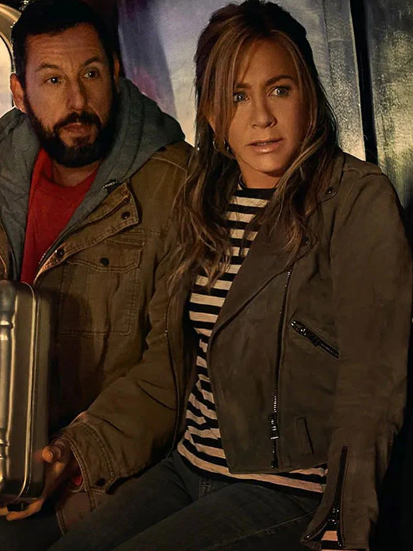 Jennifer Aniston Green Biker Jacket
