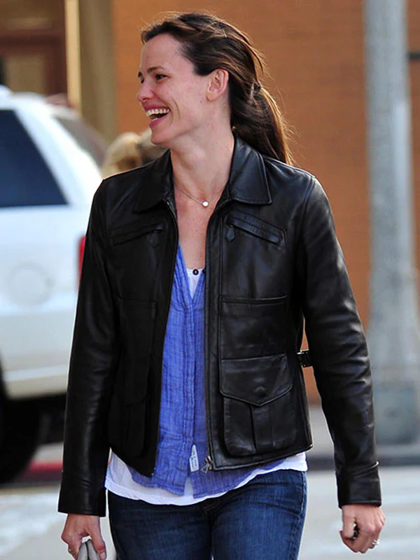 Jennifer Garner Black Leather Jacket