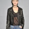 Jennifer Lawrence Black Leather Biker Jacket