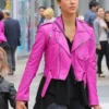 Jessica Alba Pink Biker Jacket