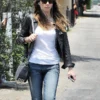 Jessica Biel Leather Black Jacket