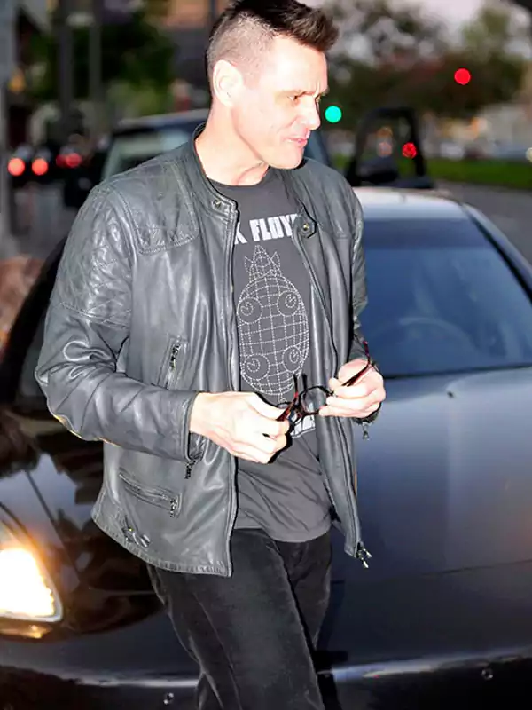 Jim Carrey Black Leather Jacket