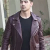 Joe Jonas American Singer Burgundy Jacket
