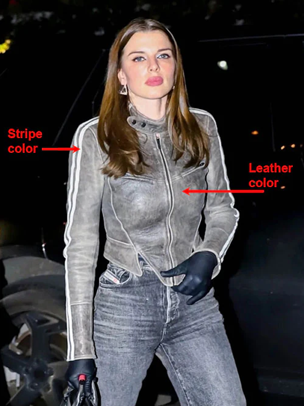 Julia Fox Gray Leather Jacket