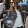 Julianne Moore Gray Biker Jacket