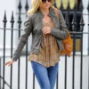Kate Hudson Gray Leather Jacket