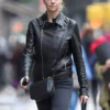 Kate Upton Black Biker Jacket