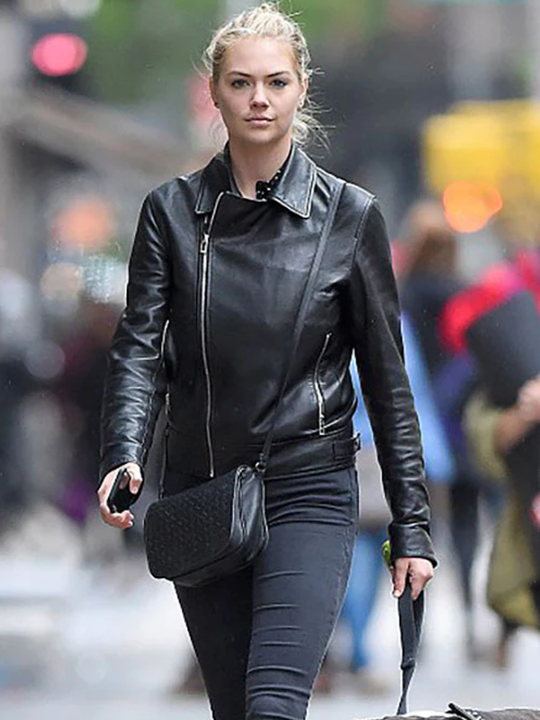 Kate Upton Black Biker Jacket