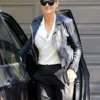 Kate Upton Leather Black Biker Jacket