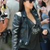 Kim Kardashian Black Leather Biker Jacket