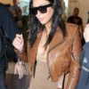 Kim Kardashian Brown Cropped Jacket