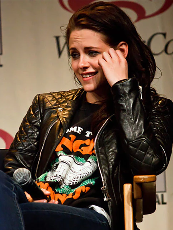 Kristen Stewart Black Leather Jacket
