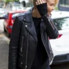Lara Worthington Black Biker Jacket