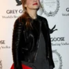 Lea Seydoux Black Leather Biker Jacket
