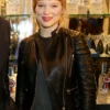 Lea Seydoux Black Leather Jacket
