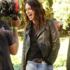 Lena Headey Black Biker Jacket