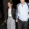 Lily James Black Leather Biker Jacket