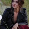 Lucy Hale Black Leather Biker Jacket