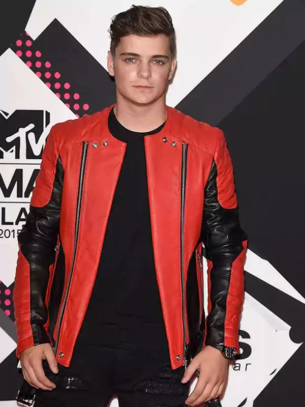 Martin Garrix Red Leather Jacket