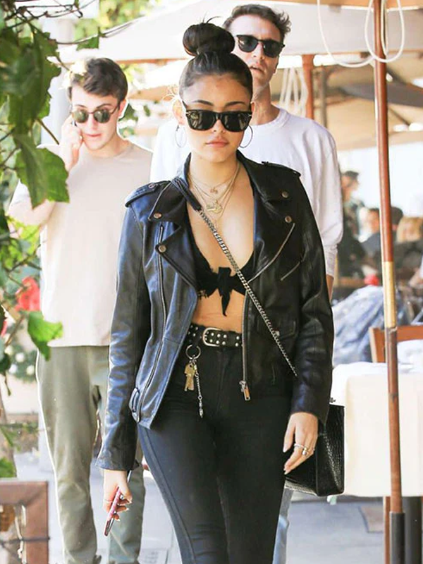 Madison Beer Leather Biker Jacket
