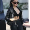 Madison Beer Leather Black Biker Jacket
