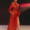 Megan Fox Red Long Coat