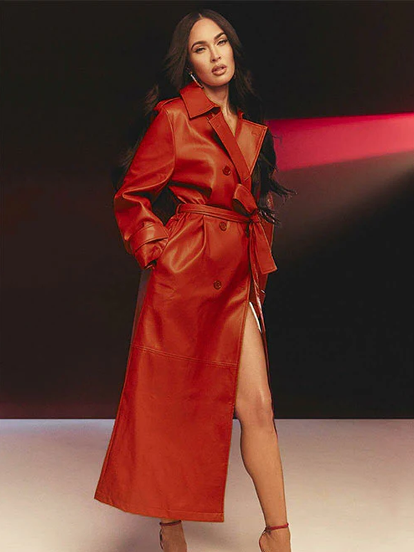 Megan Fox Red Long Coat