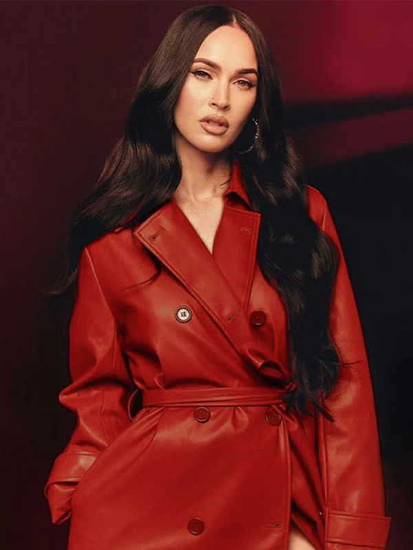 Megan Fox Red Long Coat