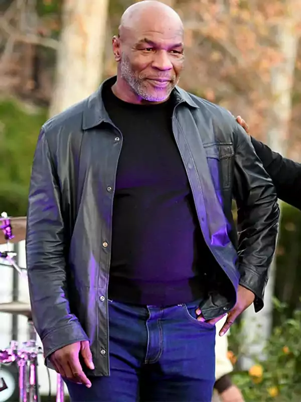 Mike Tyson Black Leather Jacket
