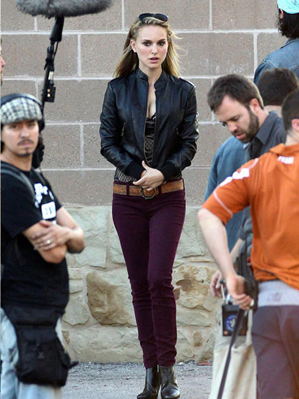 Natalie Portman Black Leather Jacket
