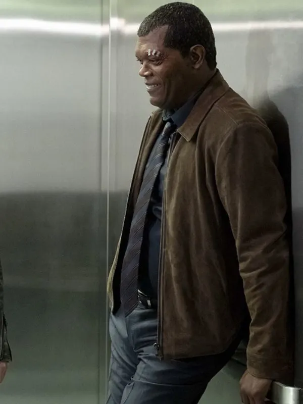 Nick Fury Brown Suede Leather Jacket